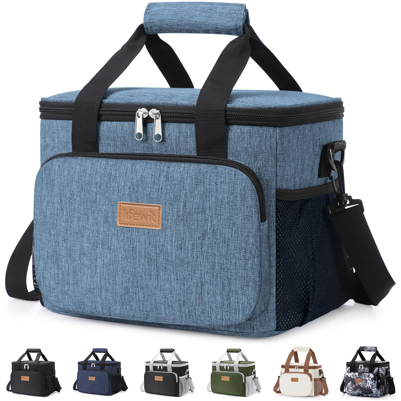 Lifewit Medium Lunch Bag, Insulated Lunch Box, Soft Cooler Cooling Tote for Adult Men Women, Black 12-Can (9L)