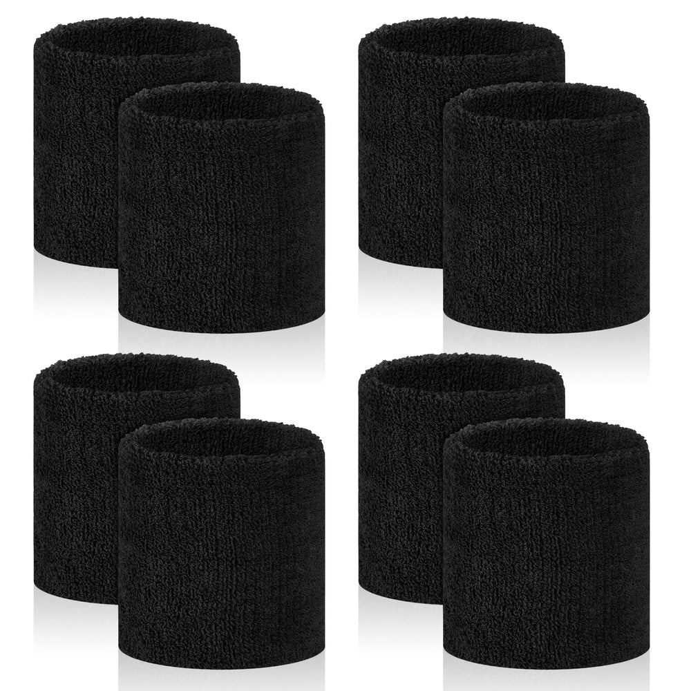 8 Pcs Sports Wrist Sweat Bands for Men & Women， Absorbent Wrist Sweatbands Tennis Wristbands, Elastic Wrist Bands for Sweat for Basketball Tennis Football Gym Running Working Out
