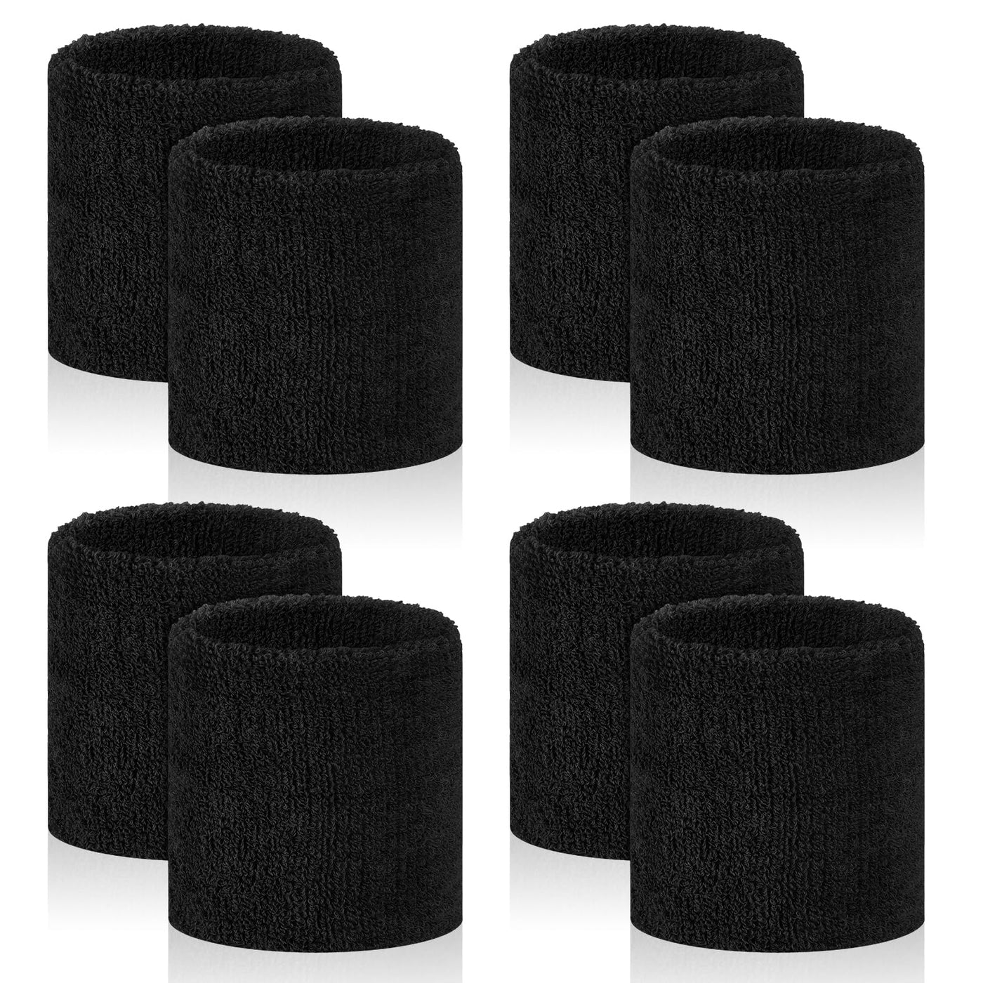 8 Pcs Sports Wrist Sweat Bands for Men & Women， Absorbent Wrist Sweatbands Tennis Wristbands, Elastic Wrist Bands for Sweat for Basketball Tennis Football Gym Running Working Out