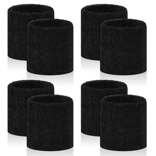 8 Pcs Sports Wrist Sweat Bands for Men & Women， Absorbent Wrist Sweatbands Tennis Wristbands, Elastic Wrist Bands for Sweat for Basketball Tennis Football Gym Running Working Out