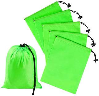 PALTERWEAR Drawstring Bag with Toggle - Nylon Cinch and Ditty Pouch - Six Pack (Black, 6 x 8 Inch, Set of 6)