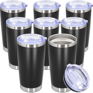 20oz Tumbler Stainless Steel Tumbler Cup with Lid Vacuum Insulated Double Wall Travel Mug, Durable Powder Coated Travel Coffee Tumbler Mug for Hot & Cold Drinks, Purple,1 Pack
