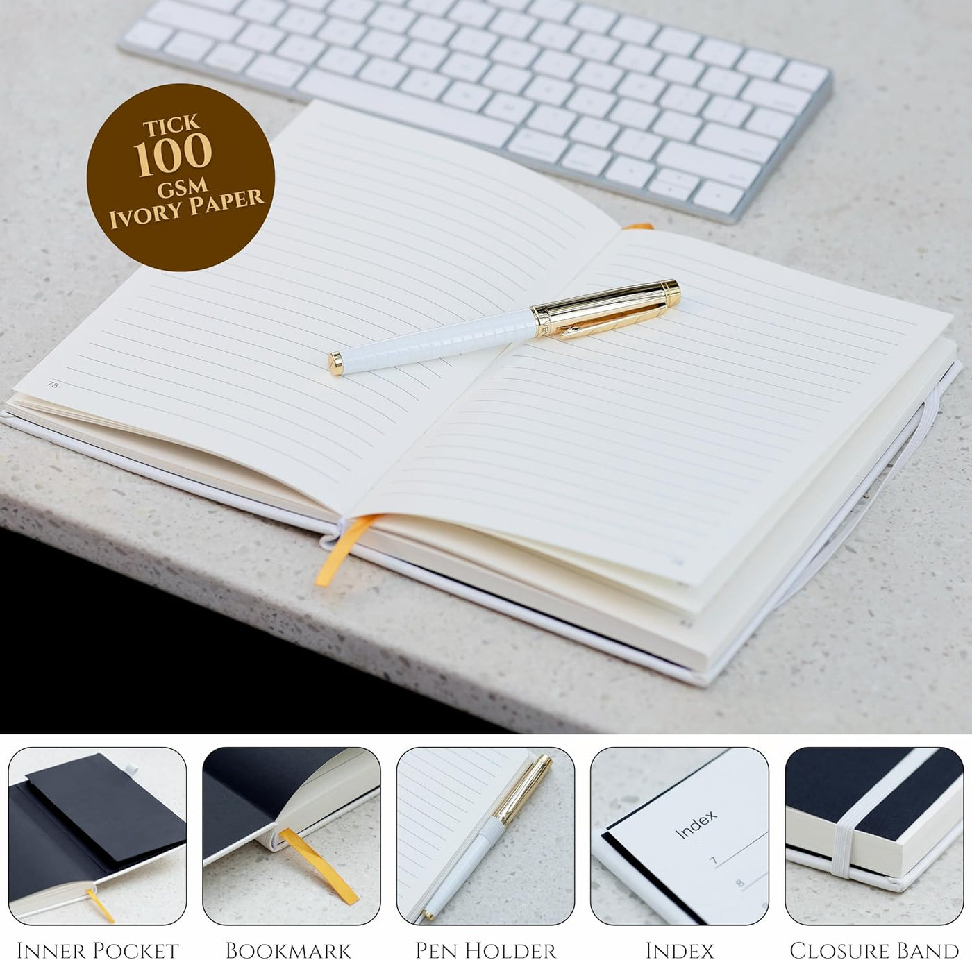 Veway Premium Tree of Life Journal and Pen Set for Women (Breathe) | 224-Page Hardcover Notebook, Elegant Gift Box & Refillable Gold Pen | A5 Aesthetic Writing Journal & Inspirational Gift