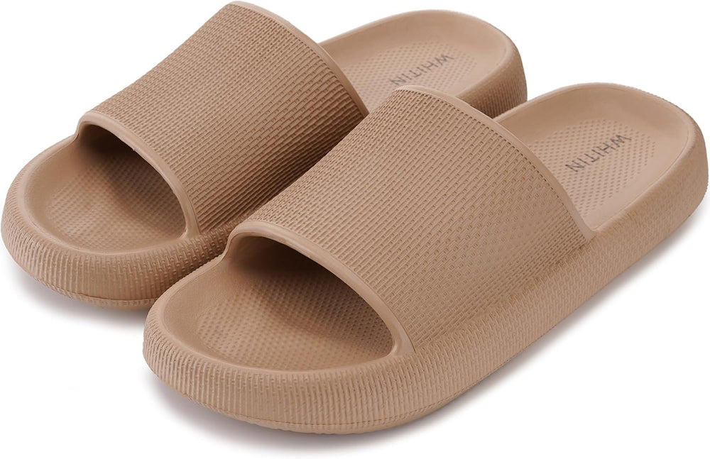WHITIN Slippers for Women Non Slip | Cushioned Thick Sole Slides | Quick Drying Bathroom Sandals