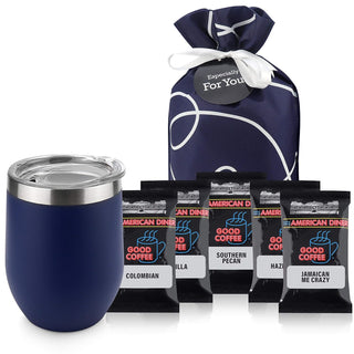 Tea and Coffee Lovers Gift Set - Includes Temperature Retention Cup, 3 Fresh Roasted Full Pot Ground-Coffee Samplers, 6 Special Blend Teabags & Honey Presented in Beautiful Gift Bag For Women & Men
