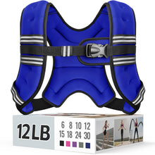 Zeerun Weighted Vest, 6lb/8lb/10lb/12lb/15lb/18lb/20lb/24lb/30lb for Men Women, Reflective Stripe Adjustable Buckle, Comfortable Durable Rucking Vest for Walking Running Strength Training
