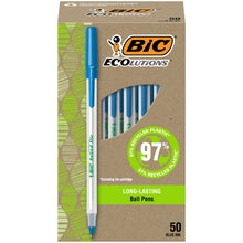 BIC Ecolutions Round Stic Ballpoint Pens, Medium Point (1.0mm), 50-Count Pack, Black Ink Pens Made from 97% Recycled Plastic