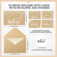 Fumete 72 Sets Bulk Welcome Card for Guest with Kraft Envelope Sticker Blank 6x4 in Interior Welcomes Note Card Paper Hotel Business Greeting Postcard Wedding Employee Team(White)