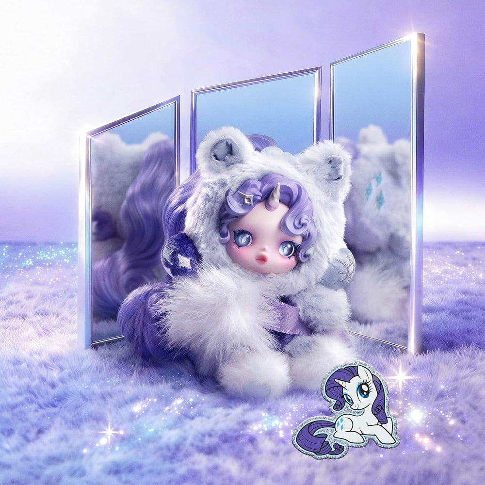 POP MART SKULLPANDA × My Little Pony Series Plush Doll Cute Keychain Blind Box Mystery Box Figures, Collectible Toys Bag Charms, Holiday Birthday Gifts for Girls and Boys, Single Box