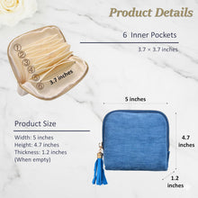 Small Travel Jewelry Case, Soft Velvet Organizer Pouch for Bangles, Bracelets, large Earrings, Beaded necklaces, Anti-Scratch & Portable Jewelry Bag Holder for Daily Use & Gift (Ocean Blue)
