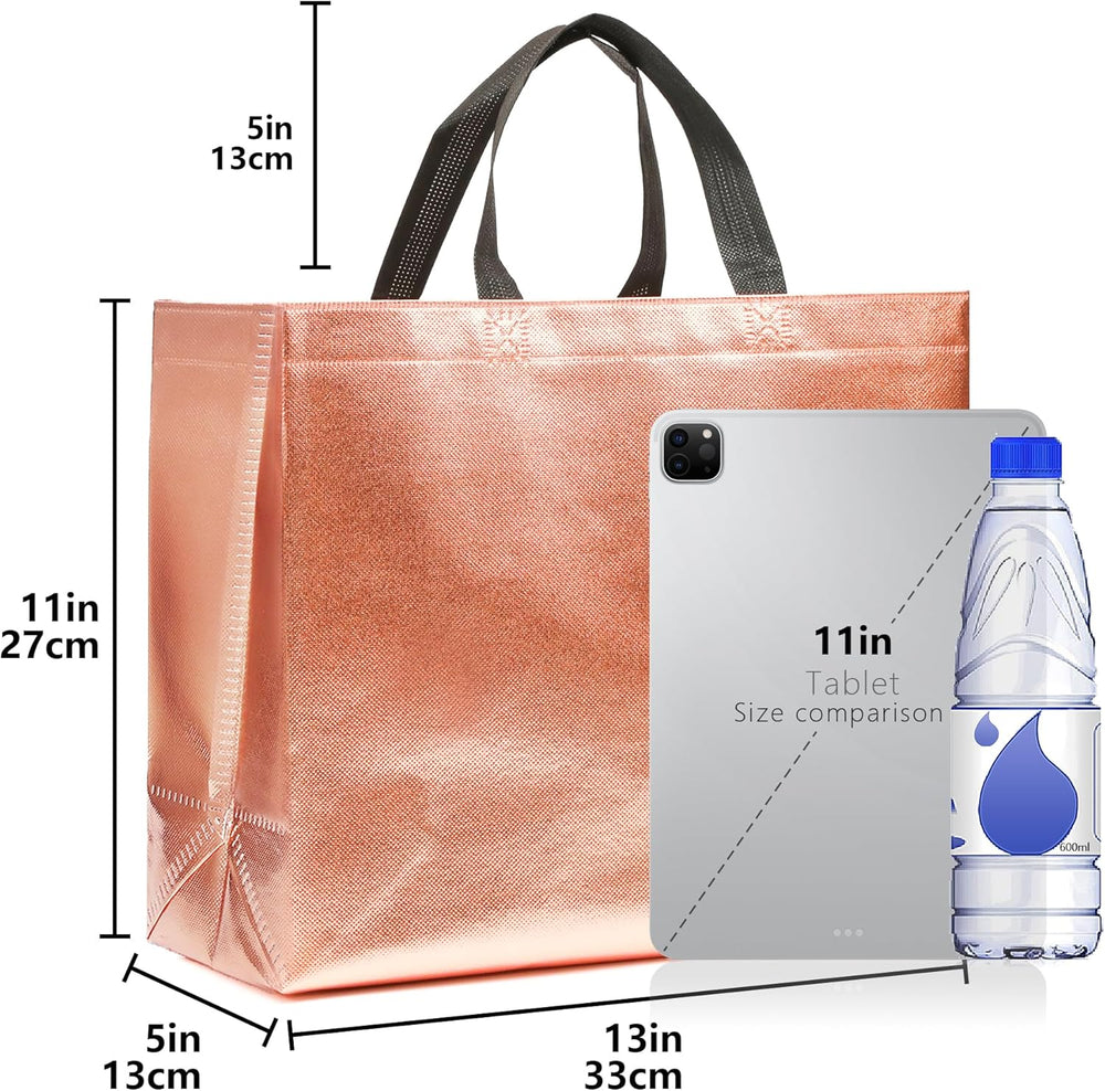 KeerxunBag 12Pcs Reusable Gift Bags（Includes Tissue Paper） Gift bag with handle Birthdays Parties Holidays Weddings Medium 13x5x11in colorful Gift Bags
