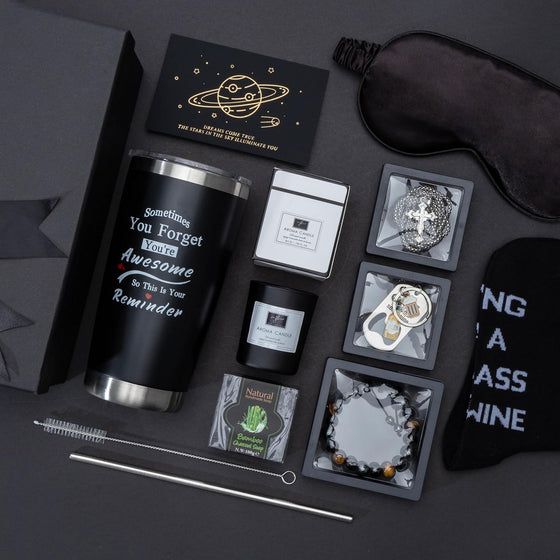 Birthday Gifts for Men Premium Gifts Baskets for Him Gifts Basket Ideas Set Thank You Gifts Man Retirement Gifts Father Birthday Presents for Dad Husband Boyfriend Box Christmas Gifts Baskets - hover image