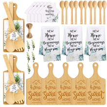 Geelin 31 Pcs Housewarming Gifts Bulk Engraved Cutting Board New Home Beginning Kitchen Towels Cards Bamboo Spoons House Warming Gift Set for Homeowner Neighbor Couple Apartment Kitchen (Rectangle)