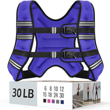 Zeerun Weighted Vest, 6lb/8lb/10lb/12lb/15lb/18lb/20lb/24lb/30lb for Men Women, Reflective Stripe Adjustable Buckle, Comfortable Durable Rucking Vest for Walking Running Strength Training