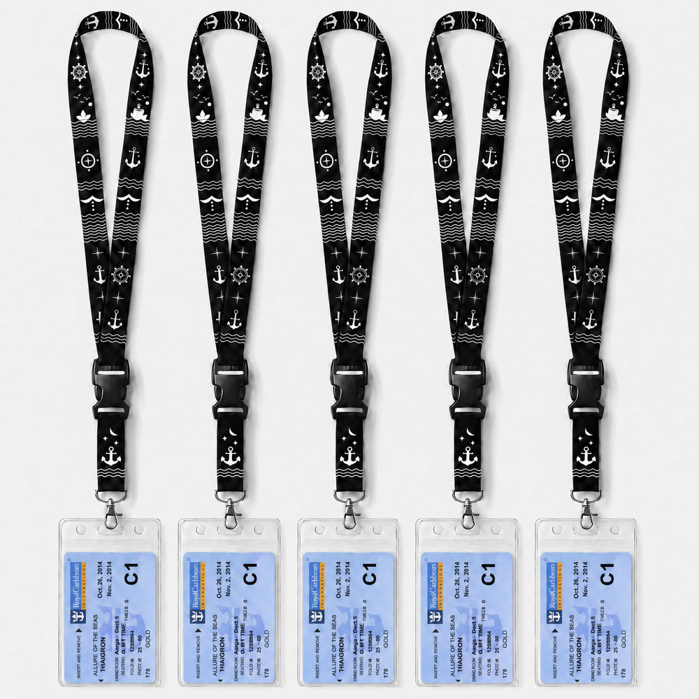 Avorast 5 Pack Cruise Lanyards for Ship Cards, Cruise Essentials 2026 for Carnival, Royal Caribbean, NCL, Lanyards for ID Badges with Detachable Buckle & Waterproof ID Badge Holders (Mix)