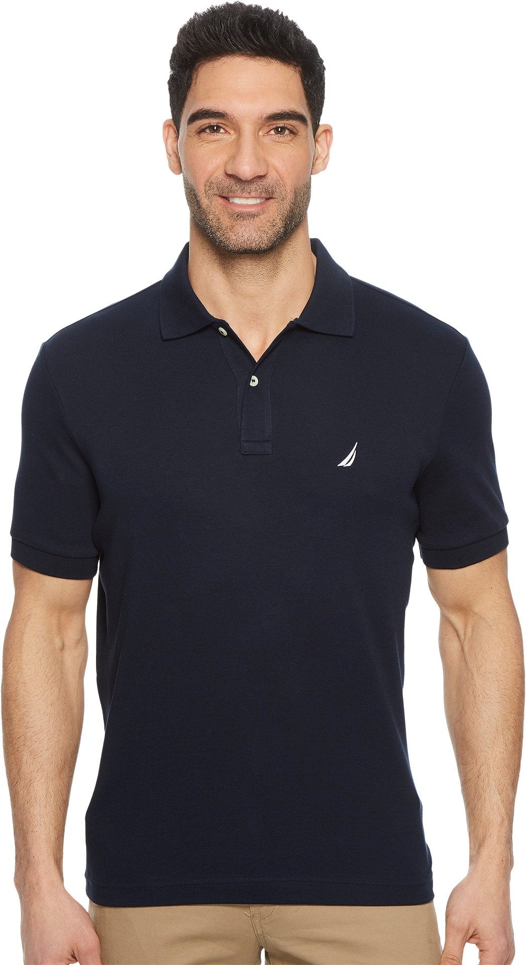 Nautica Men's Classic Fit Short Sleeve Dual Tipped Collar Polo Shirt