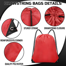 Grneric Drawstring Backpack Bulk 6 PCS, Drawstring Bags String Backpack Cinch Sack Gym Bags for Sport Trip Beach Swimming, 6 Color