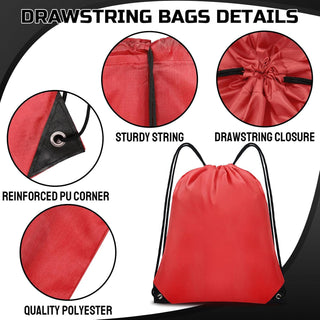 Grneric Drawstring Backpack Bulk 6 PCS, Drawstring Bags String Backpack Cinch Sack Gym Bags for Sport Trip Beach Swimming, 6 Color