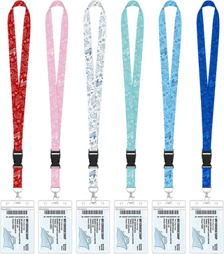 6 Pack Lanyards for Cruise Ship Cards with Waterproof ID Card Badge Holders for Royal Caribbean Cruise Essentials 2026（Ocean）
