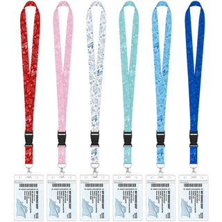 6 Pack Lanyards for Cruise Ship Cards with Waterproof ID Card Badge Holders for Royal Caribbean Cruise Essentials 2026（Ocean）