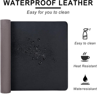 Leather Desk Pad Protector,Non-Slip Desk Pad,on-Slip PU Leather Large Mouse Pad,Easy Clean Desk Protecor Mat,Writing Pad for Office Work/Home/Decor(Black, 23.6" x 13.7")