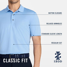 Izod Men's Performance Golf Grid Short Sleeve Stretch Polo Shirt