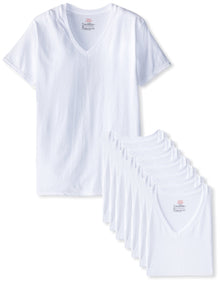 Hanes Men's Undershirts T-Shirt Pack, V-Neck Cotton Tees for Men, Moisture-Wicking, Odor Control, White Multi-Pack