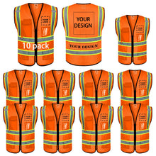 BeautyWill Custom Safety Vest Logo Class 2 High Visibility Reflevtive Vest Outdoor Protective Workwear