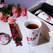 Harmoleaf Tea Gift Set for Women - 6 Herbal Loose Leaf Tea Blends, Insulated Ceramic Cup with Infuser & Lid | Birthday, Mother's Day, Anniversary & Retirement Gift for Her