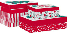 Hallmark Christmas Shirt Boxes for Presents (10 Clothes Boxes with Lids: 3 Small 11", 5 Medium 14", 2 Large 16") Red and White Stripes, Green Tree with Rainbows, Joy, Very Merry