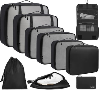 BAGAIL 6 Set/8 Set/10 Set Packing Cubes Various Sizes Packing Organizer for Travel Accessories Luggage Carry On Suitcase