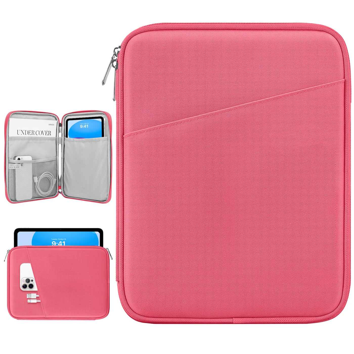 Dadanism 9-11" Tablet Sleeve Bag Carrying Case for iPad (A16) 11th Gen 11", iPad 10th Gen 10.9" Air 5/4, iPad Air M4/Pro 11", iPad 9/8/7th, Galaxy Tab A11+ Plus 11", Remarkable 2 10.3", Black
