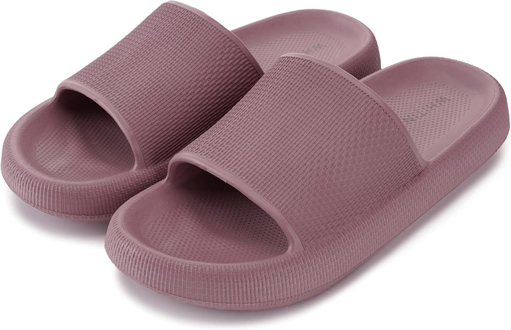 WHITIN Slippers for Women Non Slip | Cushioned Thick Sole Slides | Quick Drying Bathroom Sandals