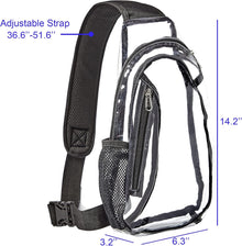 gdbis Clear Sling Bag, Stadium Approved PVC Crossbody Backpack, Clear Casual Chest Daypack for Hiking, Stadium or Concerts