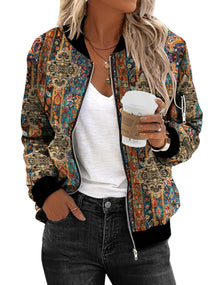 Zeagoo Women's Bomber Jacket Casual Coat Zip Up Spring Fall Clothes with Pockets S-XXL