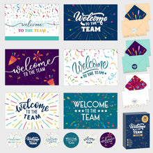 Decorably 24 Pack 6x4in Welcome to the Team Cards for New Employees with Envelopes and Stickers, 6 Festive Designs for Colleagues, Onboarded Staff, Crew, Blank Inside - Business, Gifting, Mailing