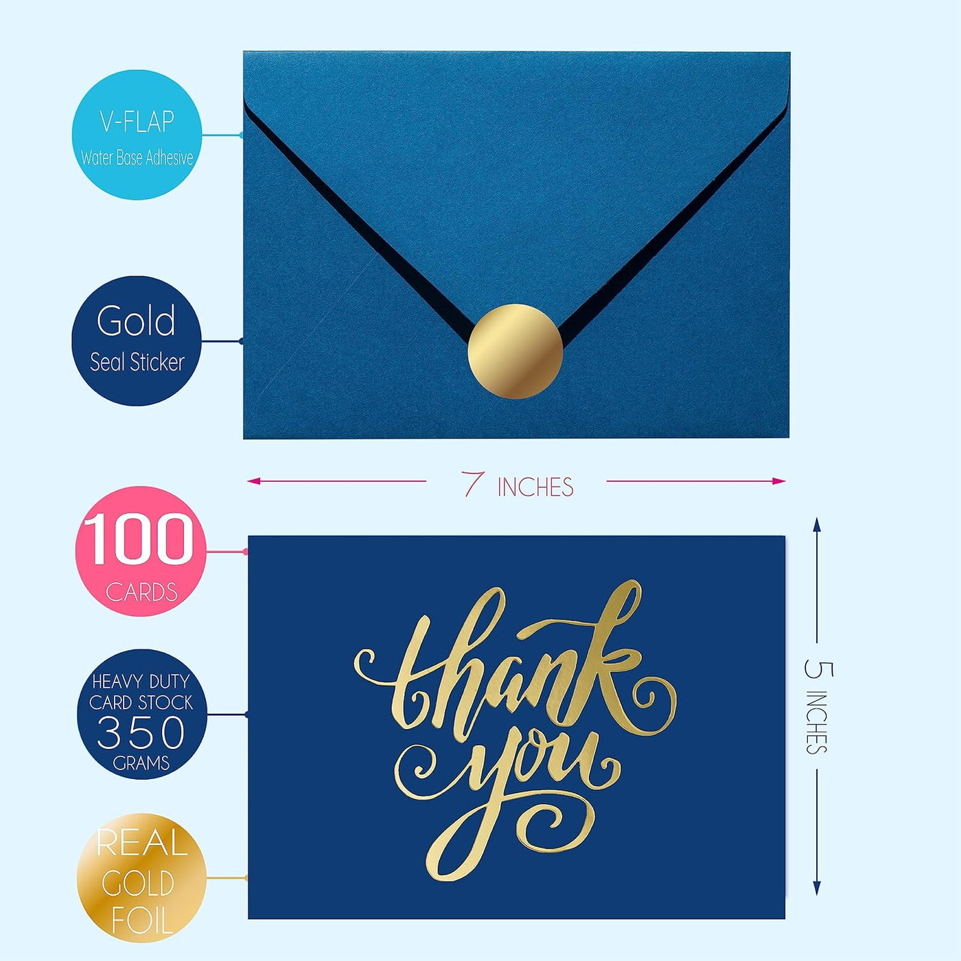 Janvale 100 All Occasion Cards Assortment Box with Color Envelopes，All Occasion Cards Set with Greeting Inside, Large 5 x 7 inch Cards with Stickers and Dividers
