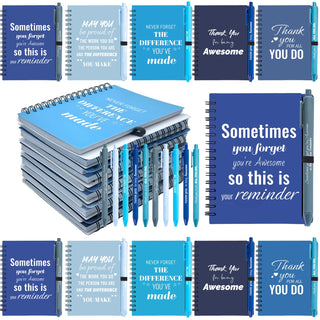 10 Sets/20 Pcs Employee Appreciation Gifts Bulk – Inspirational Notebooks with Motivational Pens, Small Notepads for Coworkers, Office Staff, Team, Volunteer, Nurse, Teachers, Housekeeping (Blue)