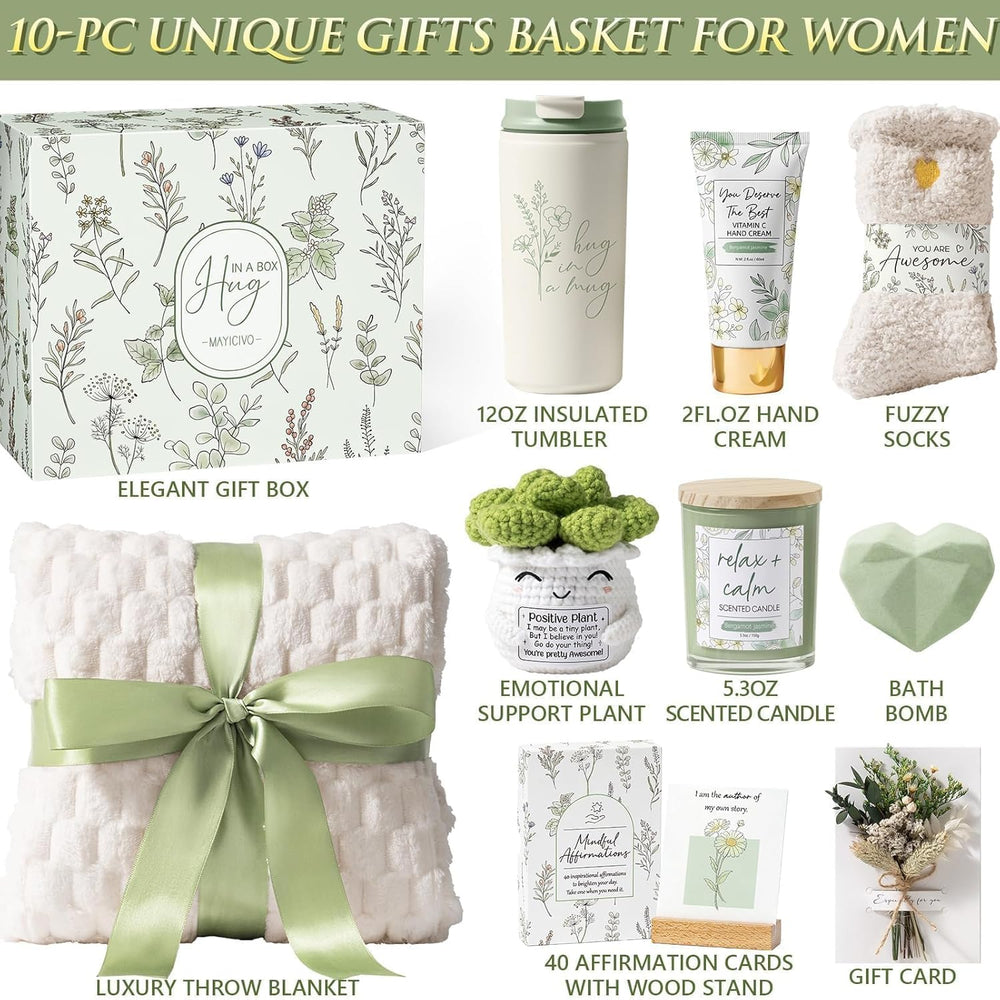 Birthday Gifts for Women Self Care Get Well Soon Gift Baskets, Spa Care Package After Surgery Thinking of You Inspirational Cancer Feel Better Sympathy Unique Gifts Set for Women Mom Her Friend Sister