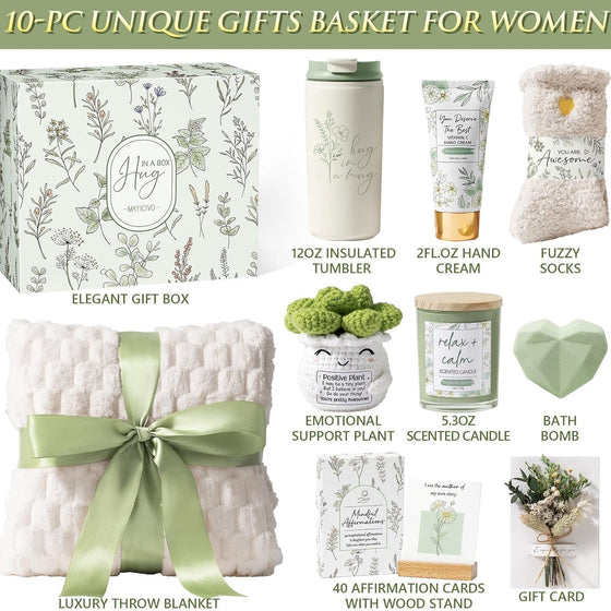 Birthday Gifts for Women Self Care Get Well Soon Gift Baskets, Spa Care Package After Surgery Thinking of You Inspirational Cancer Feel Better Sympathy Unique Gifts Set for Women Mom Her Friend Sister - hover image