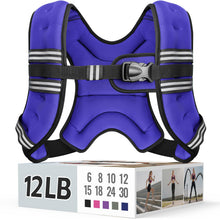 Zeerun Weighted Vest, 6lb/8lb/10lb/12lb/15lb/18lb/20lb/24lb/30lb for Men Women, Reflective Stripe Adjustable Buckle, Comfortable Durable Rucking Vest for Walking Running Strength Training