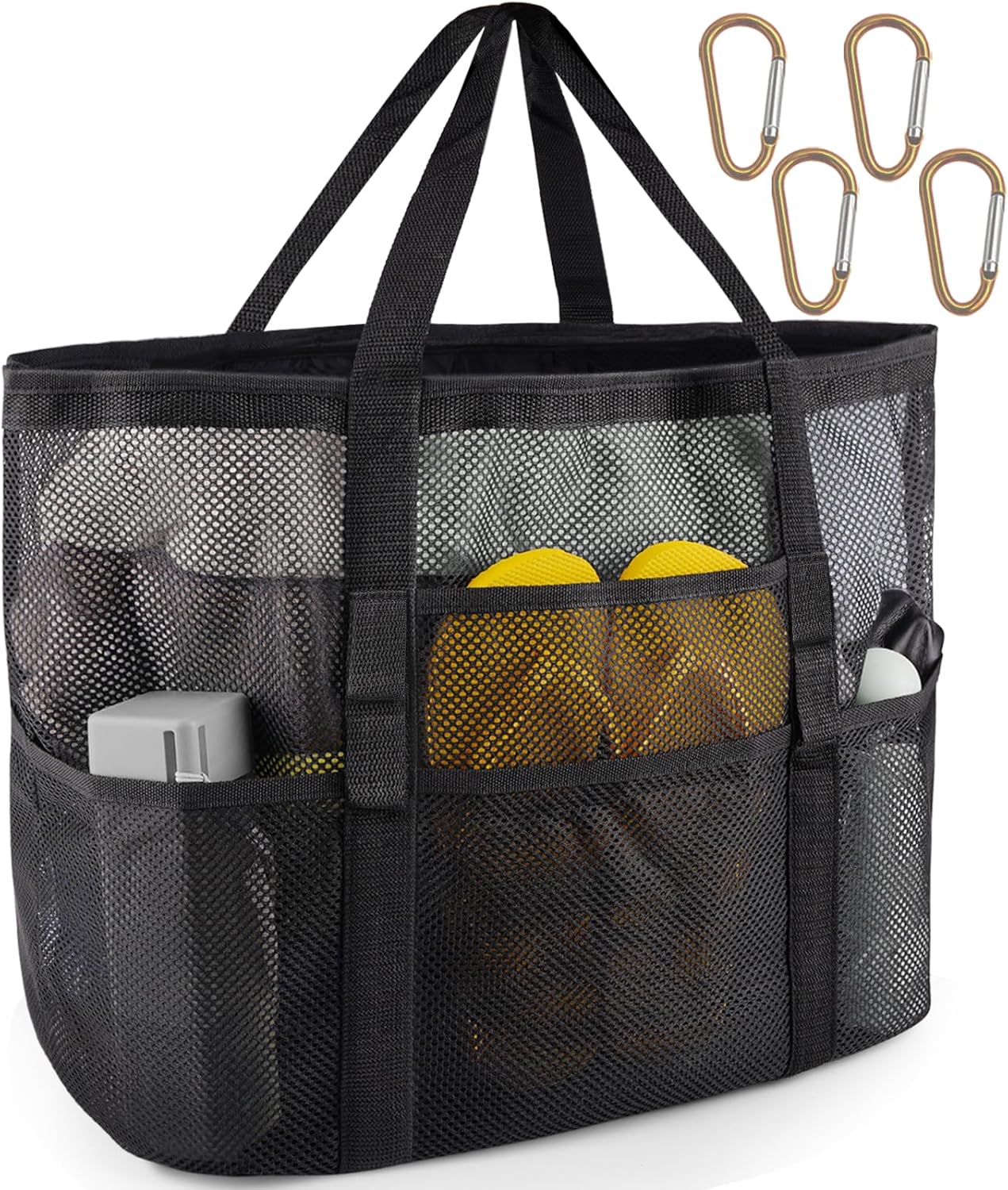 SRISE Mesh Beach Bag - Large Beach Tote Bag for Family Beach Bag for Toys & Vacation Essentials