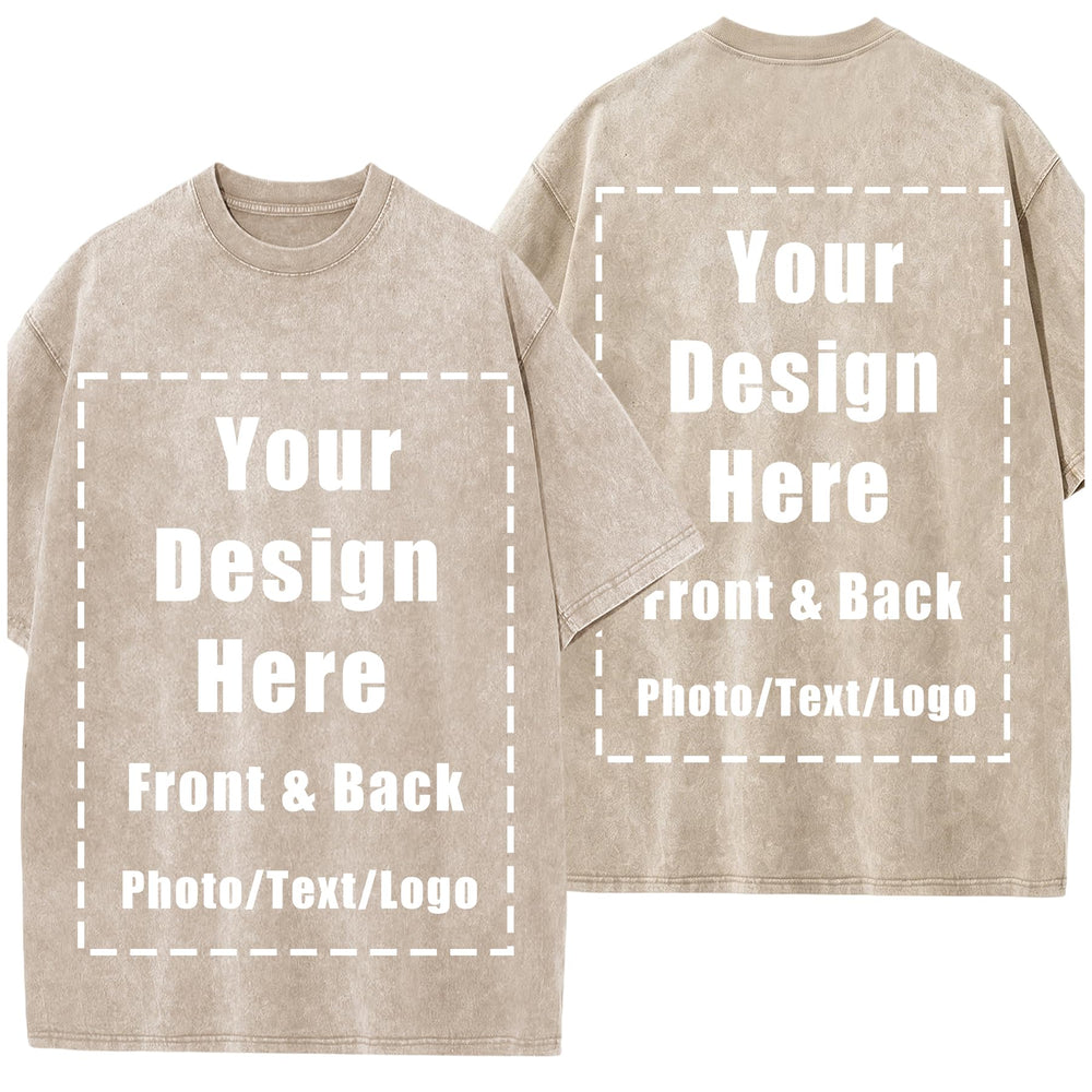 Custom T Shirts Front Back for Men Women Personalized T-Shirt Add Your Own Design with Image Text Logo Tee Tops