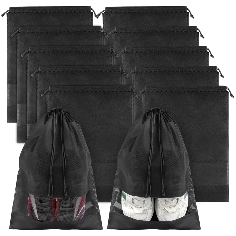 COIDEA, Waterproof Travel Drawstring Shoe Bags for Packing, Storage, Travel Essentials for Men and Women, 15.7 x 11.8 inches, Clear, 5 pieces