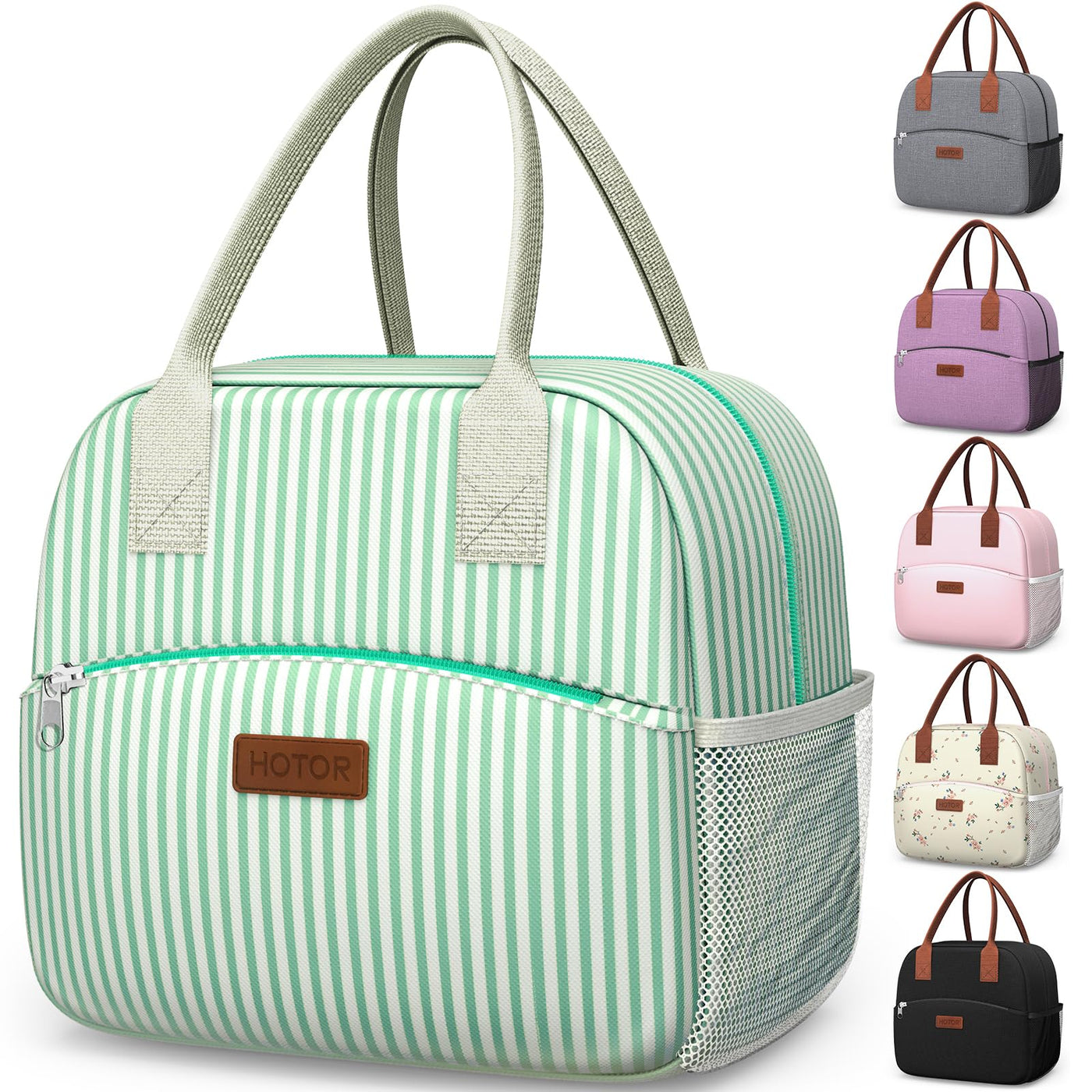 HOTOR Lunch Bag for Women & Men - Wear-Resistant Insulated Lunch Box with Large Capacity, Multi-Functional Cooler Bag for Office, Picnic, Black, 10L,10.60" x 5.90" x 9.50"