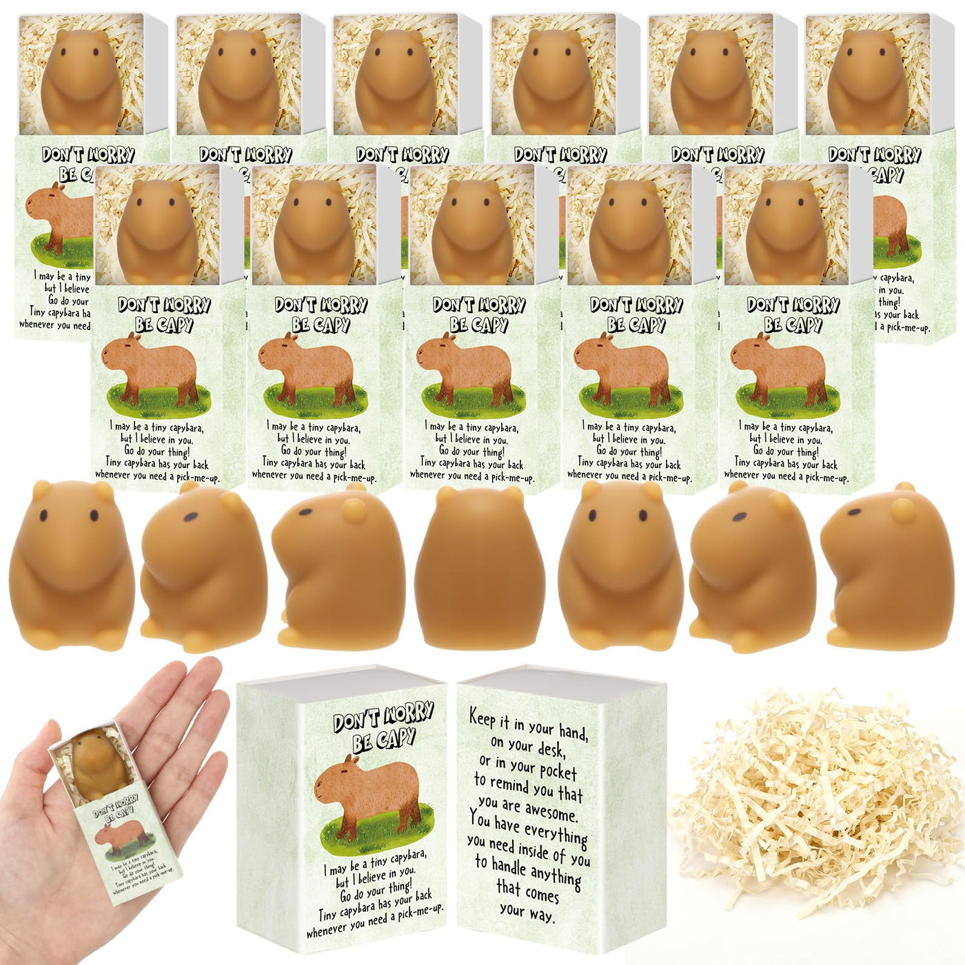 Wettarn 75 Sets Appreciation Gifts Cute Stress Balls with Support Boxes Bulk Party Favors for Employee Coworker Team Group Stuffers Office Prizes Positive Desk Decor