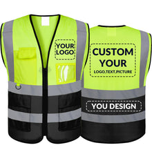 BeautyWill Custom Safety Vest Logo Class 2 High Visibility Reflevtive Vest Outdoor Protective Workwear