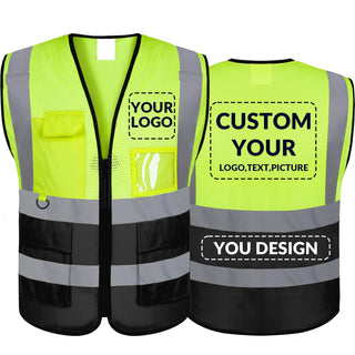 BeautyWill Custom Safety Vest Logo Class 2 High Visibility Reflevtive Vest Outdoor Protective Workwear