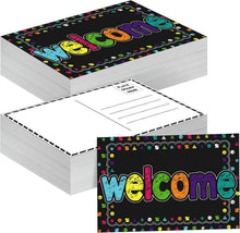 Qeeenar 100 Pcs Welcome Postcards Stamps Bulk Welcome Greeting Cards Gift(Chalkboard)