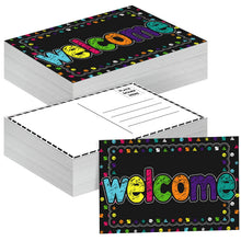 Qeeenar 100 Pcs Welcome Postcards Stamps Bulk Welcome Greeting Cards Gift(Chalkboard)
